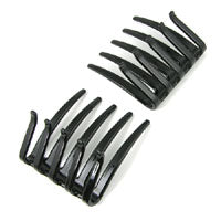 2.5x3.5in Hair Comb for Beading, Black Plastic, pk/2