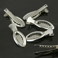 40mm(1.56in) Silver Oval Alligator Cli pk/6