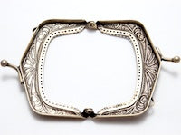 Vintage Box Purse Clasp, Antique Bronze, 1 each