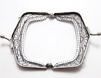 Vintage Box Purse Clasp, Antique Silver, 1 each