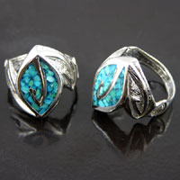 Silver Desert Rose Turquoise Ring, size 10, each