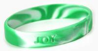 Prayer Stretch Bracelet JOY, Green and White, pack of 12