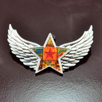 3.5x1.75in Silver Winged Star Pendant, ea