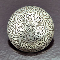 30mm Round Vintage Button, Classic Silver  ea