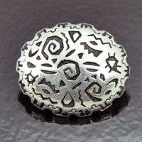 25x30mm 12mm Oval Pre-historic Cabochon, Classic Silver, pack of 6