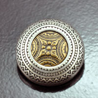 35mm Silver Gold Gothic Ornate Vintage Button, ea