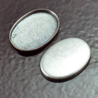 18x13mm Classic Silver Oval Bezel Setting, pk/6