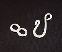 15mm Silver S-Hook & Eye Clasp, pack of 6