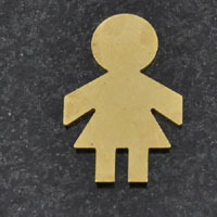 27x17mm Woman/Girl Silhouette, Antiqued Gold pk/20