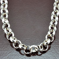 Classic Silver Rollo Chain Necklace, EA