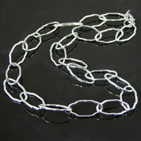 Classic Silver Smooth Cable Chain Necklace, EA