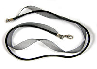 Black Organza and Black Silk Cord necklace, 17.5in, ea