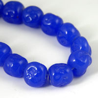 12mm Sapphire Blue Jade Nugget Beads, 12 inch strand