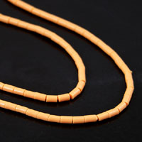 3x2mm Lucite Tube Beads, Sherbet Orange, 22 inch strand