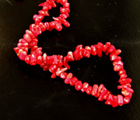 10mm Red Coral Seed Nugget Beads, 16 inch strand