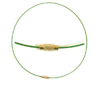 18" Neckwire Green w/barrel clasp -Coated Wire Choker-EA