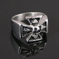 Cross Ring, Silver Base Metal, size 10, each