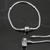 8in Silver 3mm Snake Chain Bracelet, w/10mm clasp, each