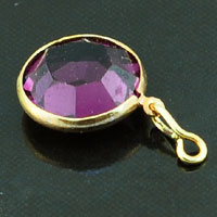 8mm Swarovski Round Channel, Amethyst/Gold Plated  pk/6