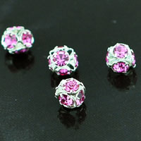 6mm Swarovski Fireball Rose Sterling Plated, ea