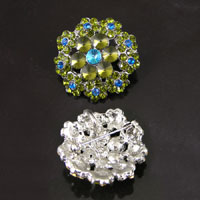 33mm Olivine Aqua Crystal Brooch Pendant, each