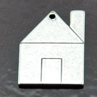 18x13mm House Charm, Classic Silver, -pk/6