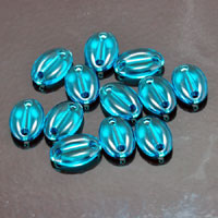 15x10mm Blue Zircon(turquoise), Vintage Swarovski Crystal Article #3219/4 Coffee Bean shaped connectors, pk/12