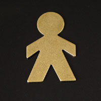 27x17mm Man/Boy Silhouette, Antiqued Gold, pkg/20