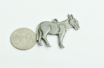 Donkey Charm, 39mm long with ring, zinc casting sold 2 each Smart ASS