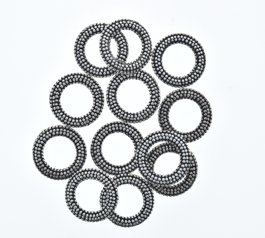 23mm Ring Connector w/19mm center, Classic Silver, pk/12