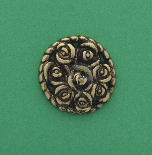 button 24mm  Antique Gold flower cluster button ea