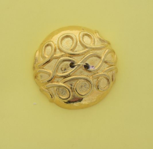 30mm Flatback Gold Finish Round Ornate Design, ea