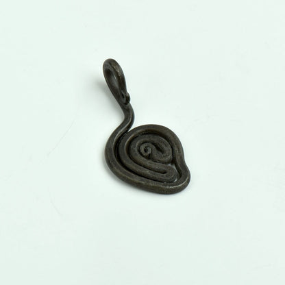 Focal Pendant drop, swirl, 42mm, forged steel, each