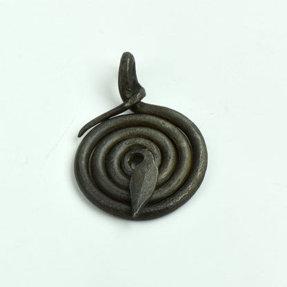 Focal Pendant drop, swirl, 51mm, forged steel, each