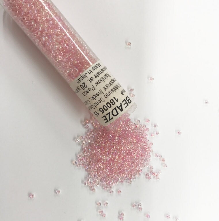 2mm Japanese Glass Matsuno 11/0 Seed Beads, Pink, Approx. 2311 beads