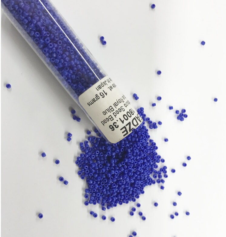 2mm Japanese Glass Matsuno 11/0 Seed Beads, transparent Blue Frost AB, Cobalt, Approx, 2575 beads