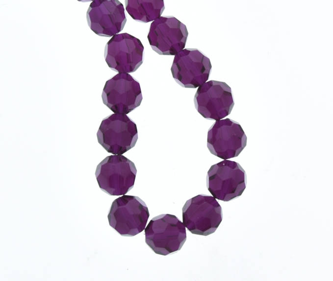 Purple Faceted beads, 10mm lucite, 12 inch strand