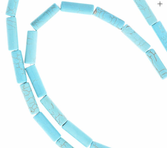 Turquoise Tube beads, sold by strand 16" strand