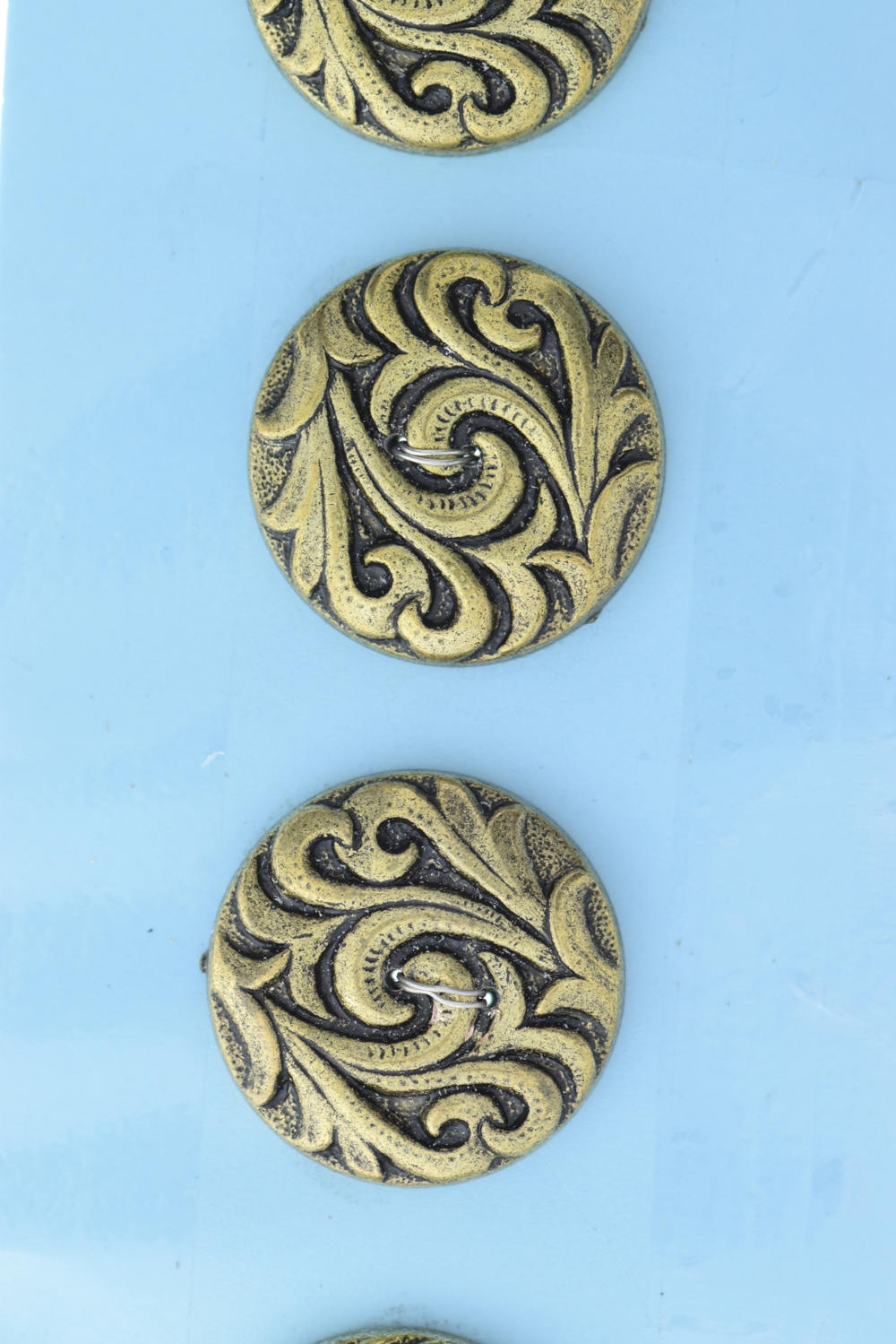 Swirl Button, set of 4, 2 hole, Plated, Antique Gold finish, pack of 4