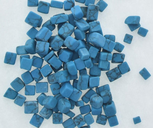 Turquoise Color Stone Chips for Mosaics, no hole, assorted sized chips,  1/2 ounce
