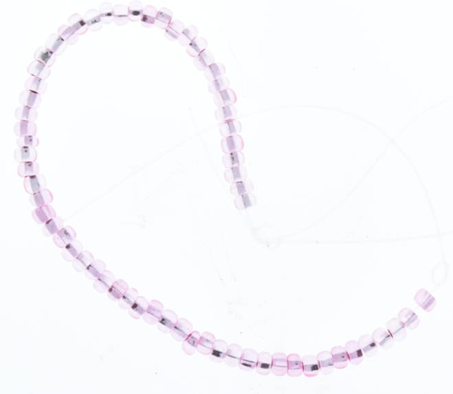 Acrylic seed beads, pink 4mm, 12inch strand, 08273.15