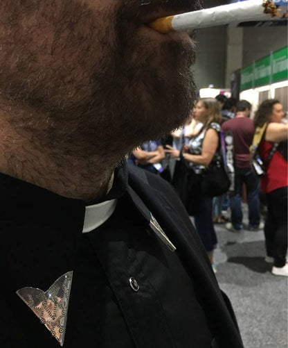 Collar Tip, Star Night, etched Metal, plated silver ,Star Collar Tip