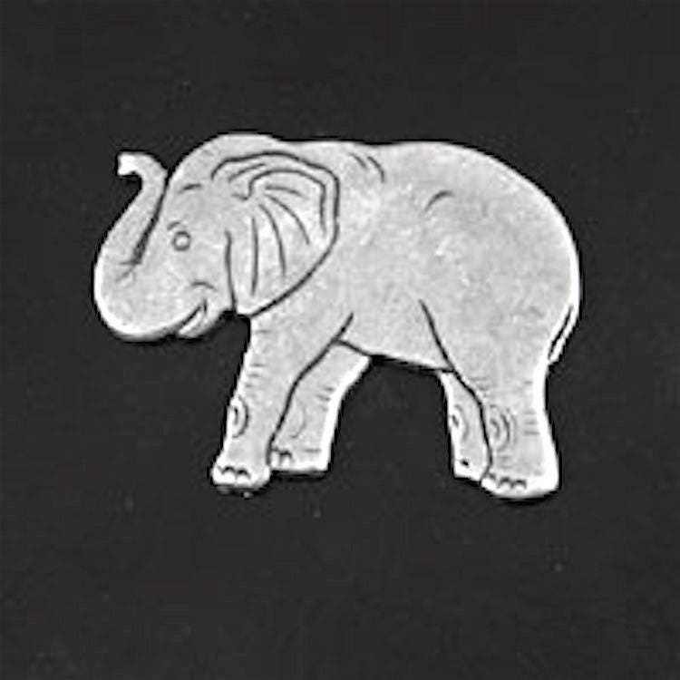 Vintage Elephant Charm, Antique Silver, Made in USA, Pack of 4