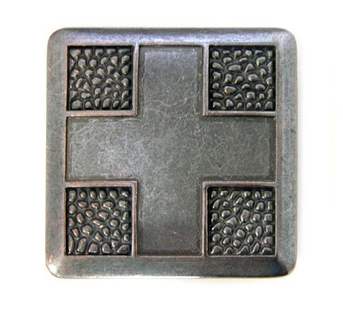 Belt Buckle Blank Bases, Square Cross, Vintage Copper plate, pack of 2