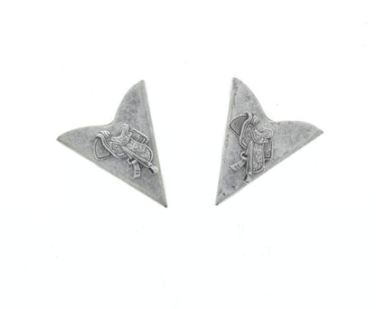 Western Collar Tip, Tooled Saddle Set, Antique Silver, Made in USA, 1 pair