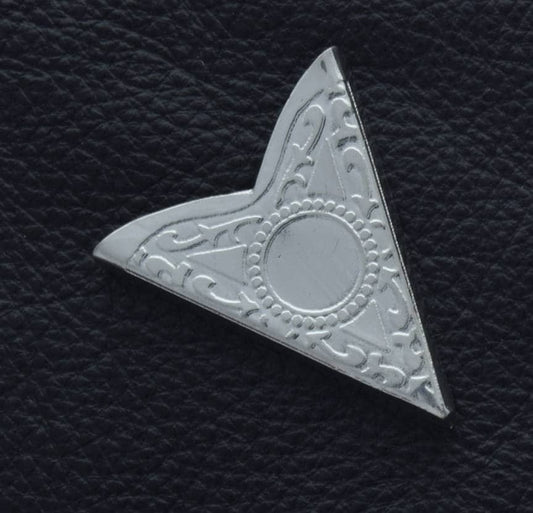 Collar Tip Western Collar Tip, 32x35mm Fancy Scrolled Collar Tip Shiny Silver finish pk/2, 02619AS
