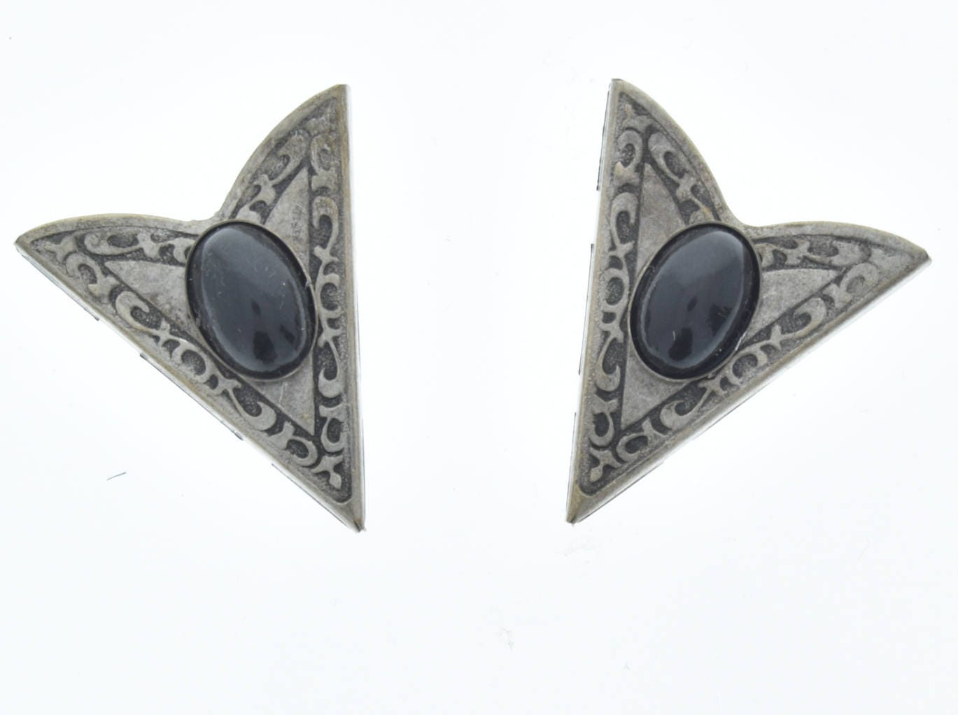 Western Collar Tip set, antique silver, 1 pair