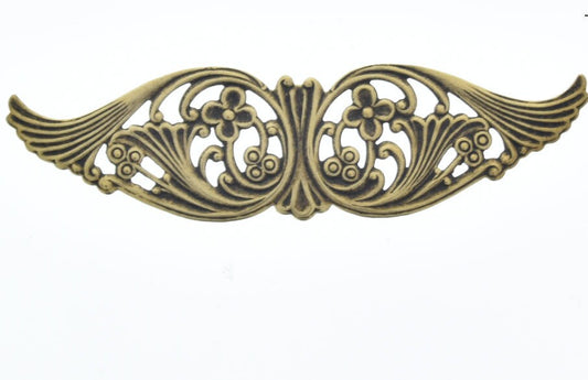 Filigree wing 75mm, brass stamping sold, each