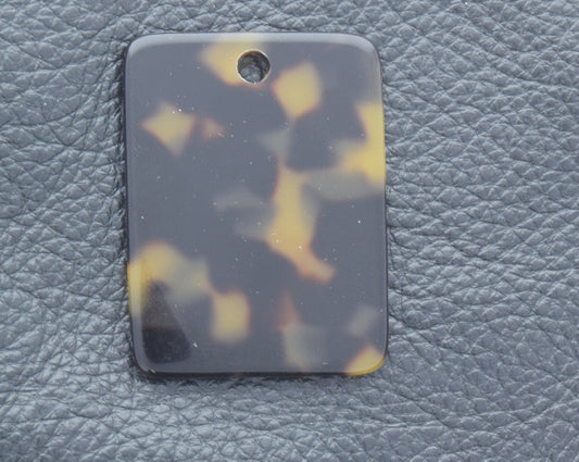 Tortoise Drop Pendant or Connector, Vintage Italian Lucite, Pack of 2