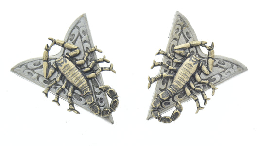 Scorpion Collar Tip, Antique Silver, Made in USA, 1 pair. (CT-02563)